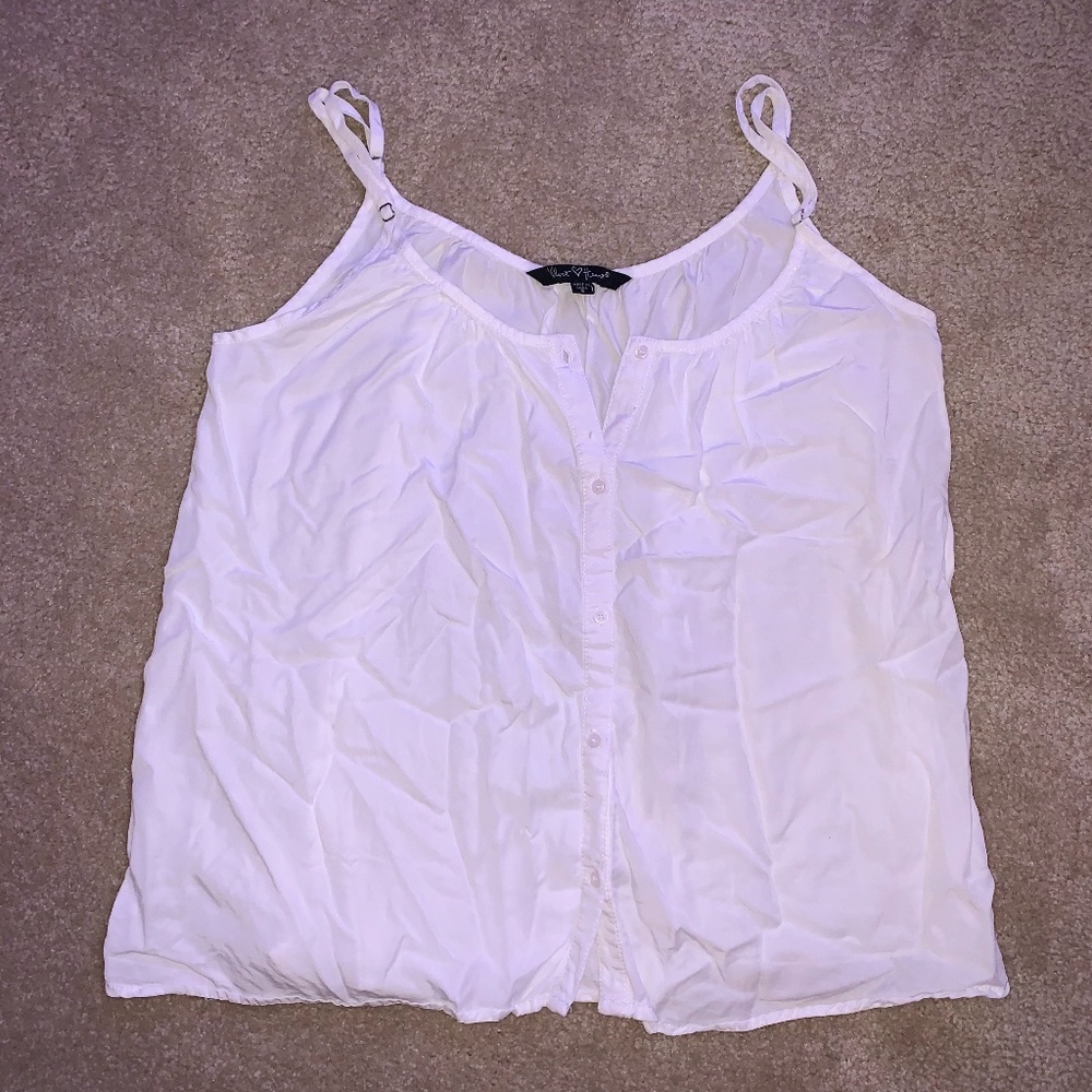 White Flowy Tank Top